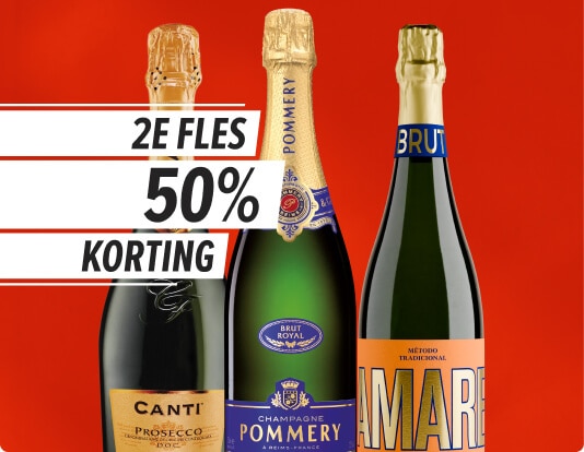 Mousserend 2e fles 50% korting